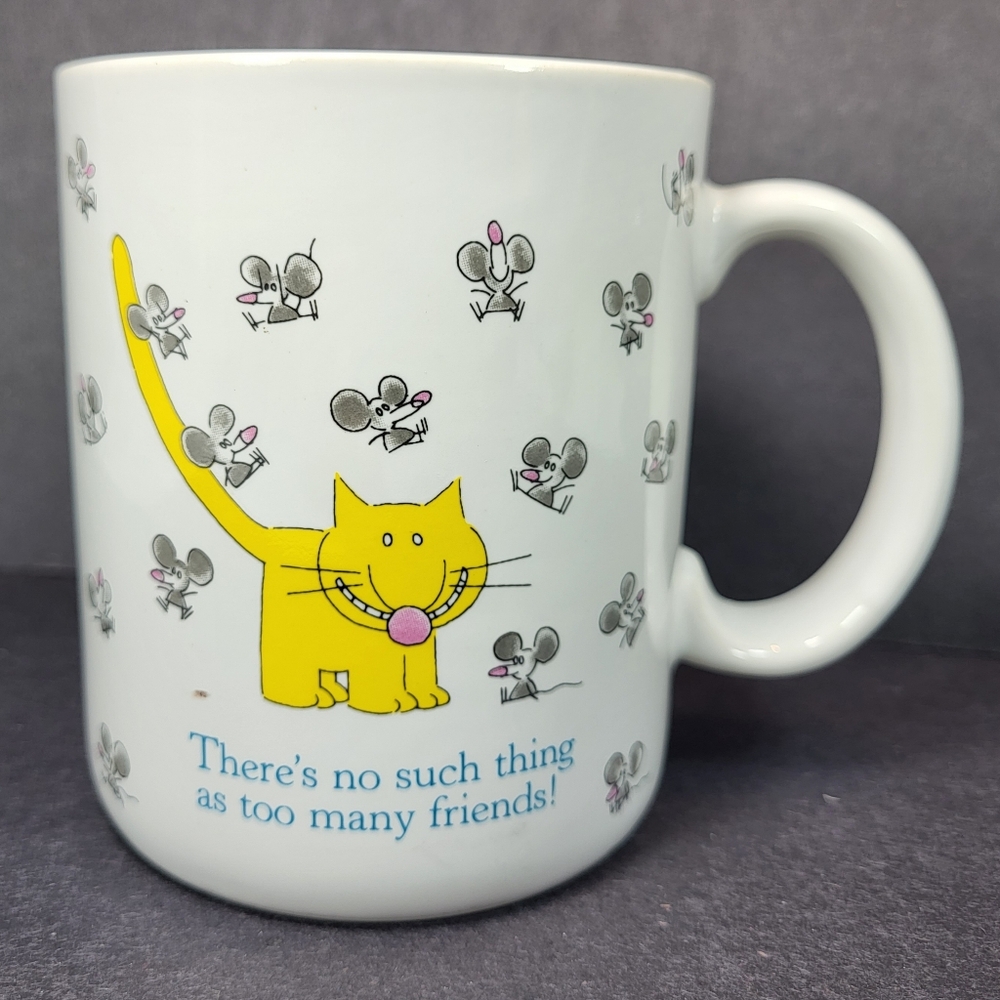 Hallmark MUG Cat Mice 'There's No Such Thing As Too Many Friends!' 10 oz Cup